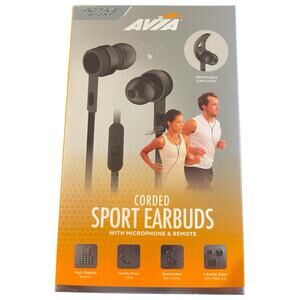 AVIA Wired In-Ear Sports Earbuds with Microphone